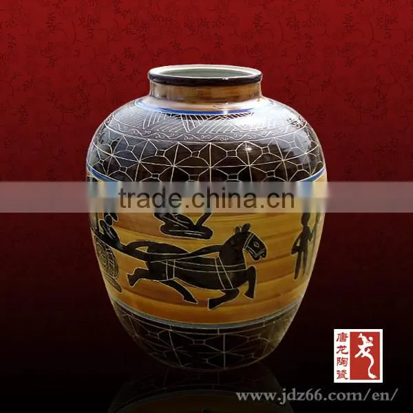 Old Japanese style round clay storage pots for sale
