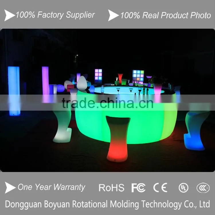 waterproof glowing PE wine table led bar counter