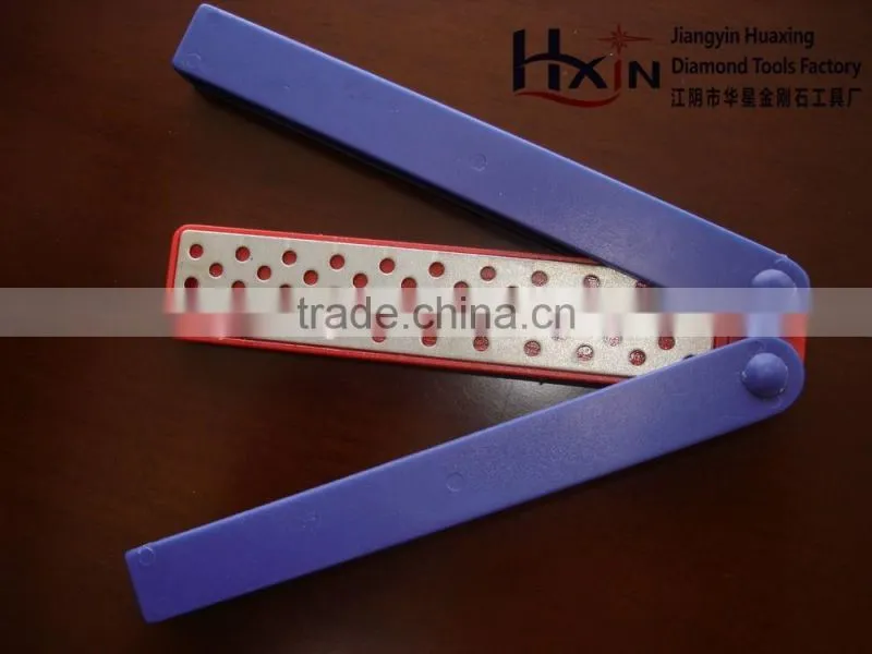 Pen style electroplated diamond sharpener for fishing knife