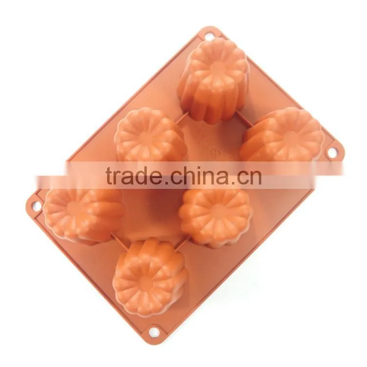 BPA Free 6 Flower Shaped 3D Silicone Cake Mould Cake Pan For Baking