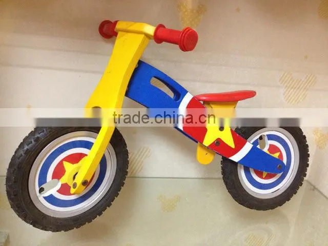 2015 hot sale kids wooden bike,popular wooden balance bike,new fashion kids bike W16C113-M1