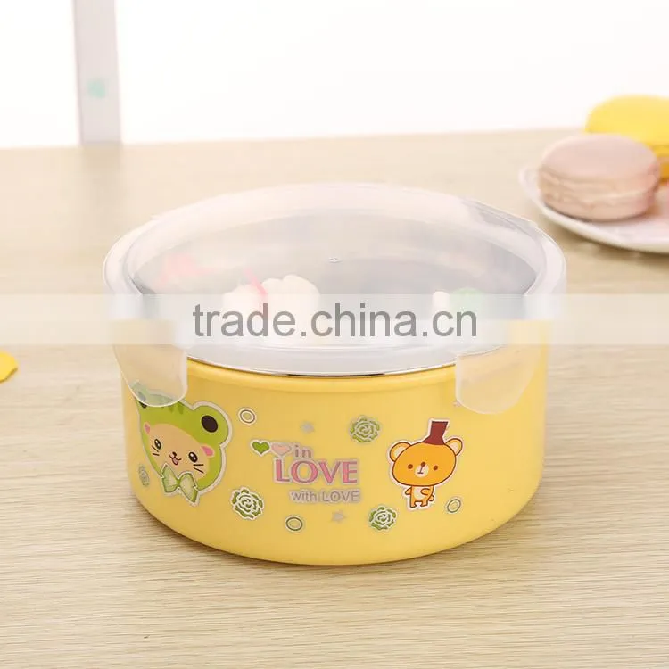 round food container leak-proof stainless steel insulated lunch box
