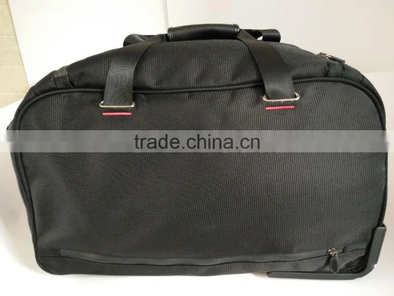 Ployester Nylon Leather Boston Bag with Wheel