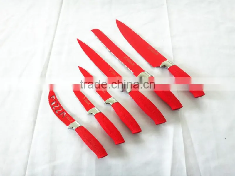 7 PCS white spray non-stick knives set