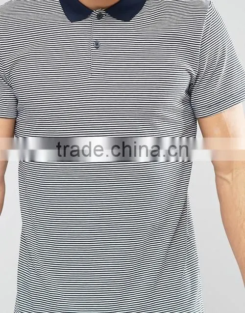 Latest design stripe jersey 100% cotton men polo shirt OEM/ODM service