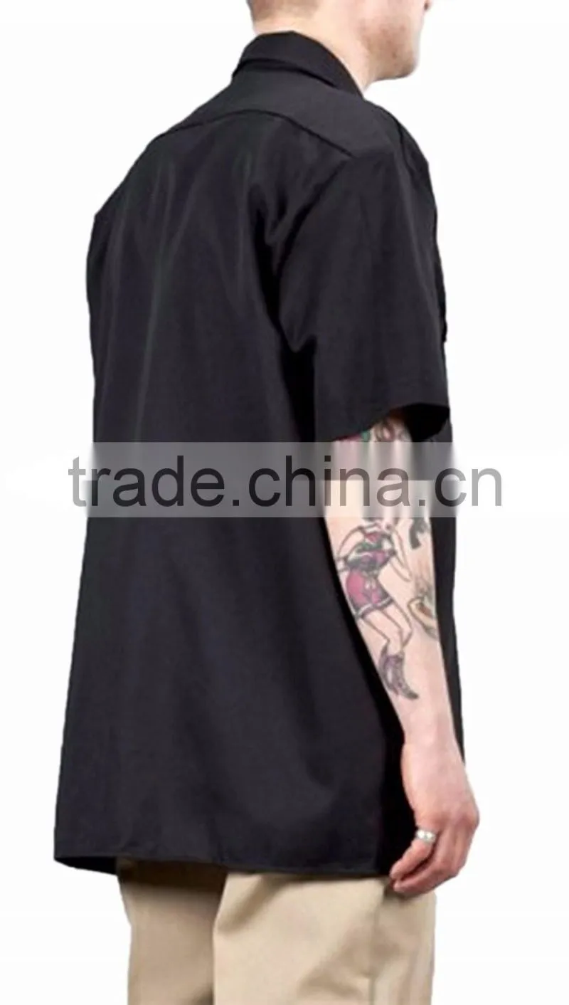 Occupational Workwear Polyester Cotton Men's Long Sleeve working uniforms Shirt for food industry
