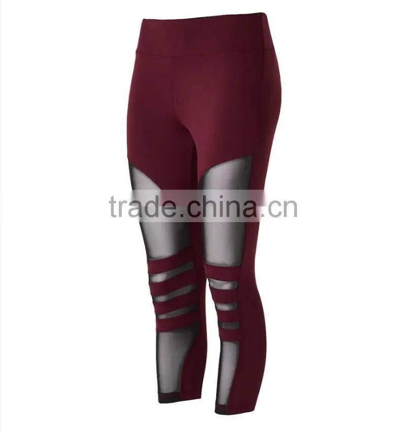 high waist Ladies Mesh Cropped Legging Women Custom Yoga Pants new mix leggings wholesale