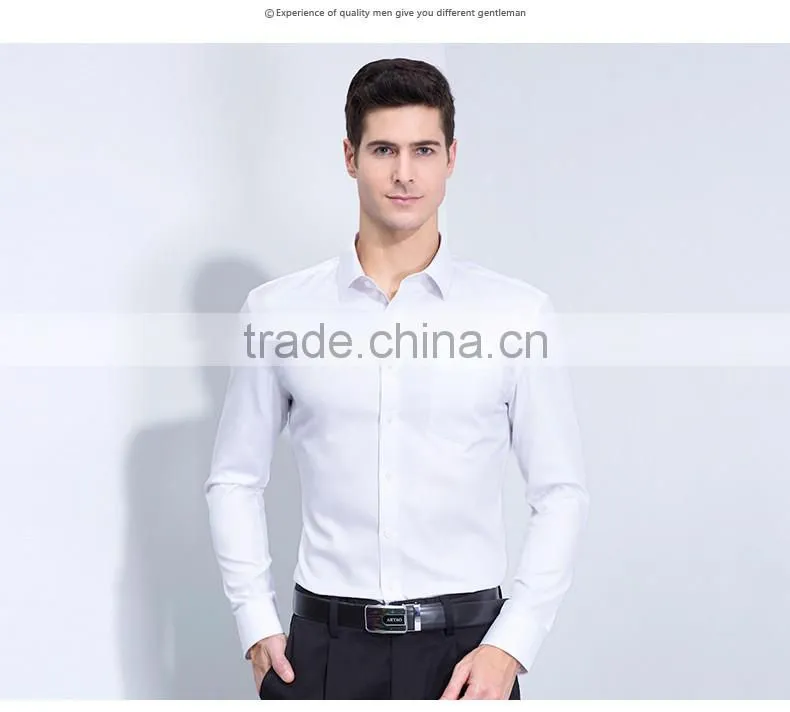 Classic italian bamboo solid color business formal men's shirt with good offer