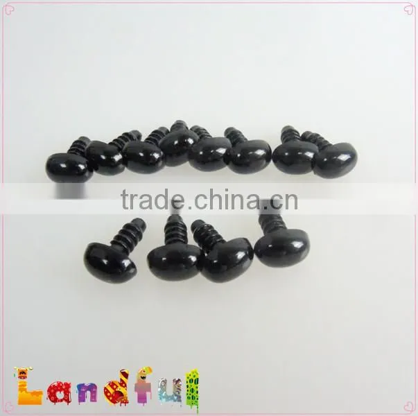 10mm Handmade Toy Craft Doll Black Safety Plastic Oval Nose
