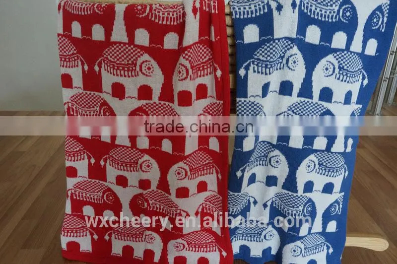 Jacquard knitted baby throw Blanket
