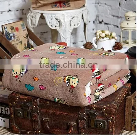 hard-working bee two-sides coral fleece blanket/sheet