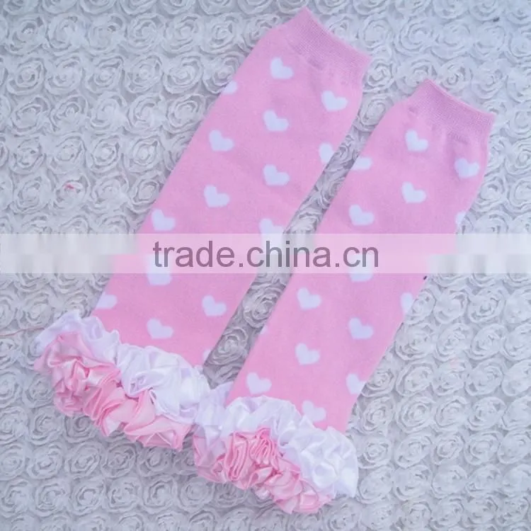 Animal prints knee leggings satin ruffled leg warmers knit wholesale newborn baby socks