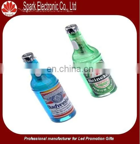 beer bottle jar shape led projector keychain
