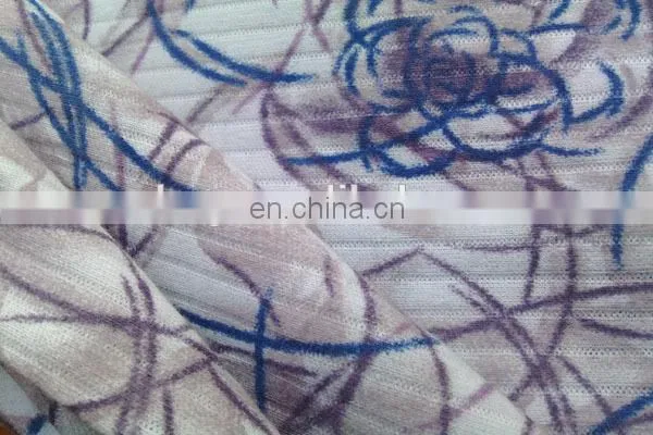 shaoxing winfar drop needle interlock polyester cotton flower pigment custom printed fabric