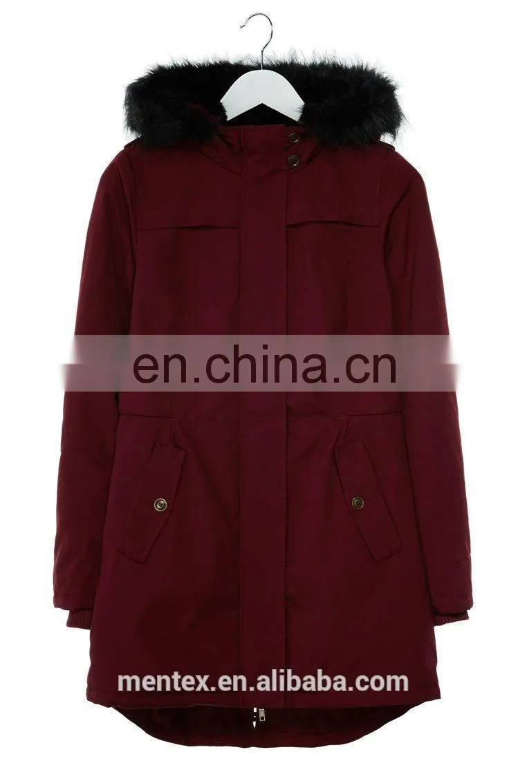 2016 fashion windproof lady's cotton hooded coat