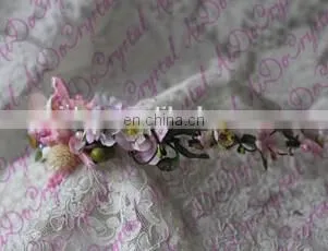 Aidocrystal Indian Unique Design pink artificial garland wedding flower hair accessories