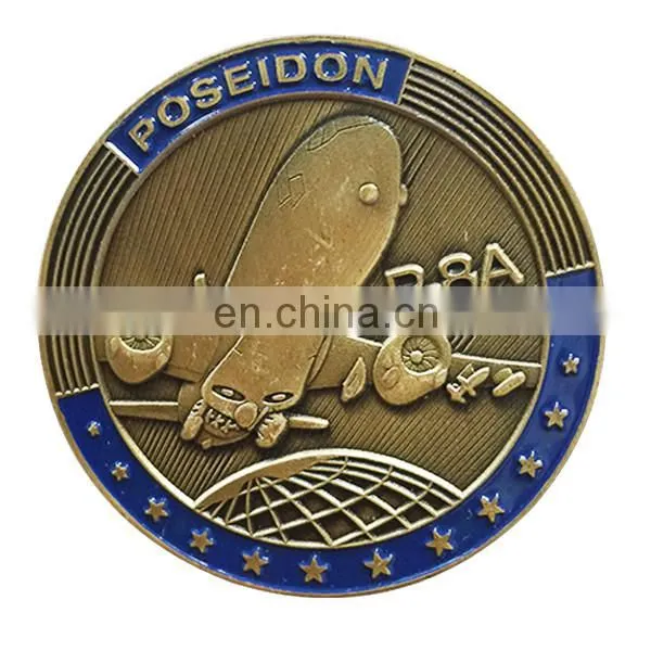 iron stamped soft enamel souvenir coin with diamond cut edge