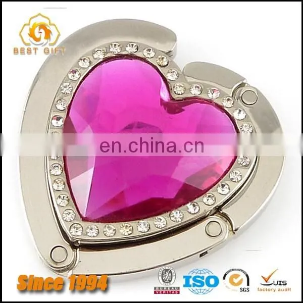 OEM Heart Logo Jewelry Restaurant Folding Purse Hook