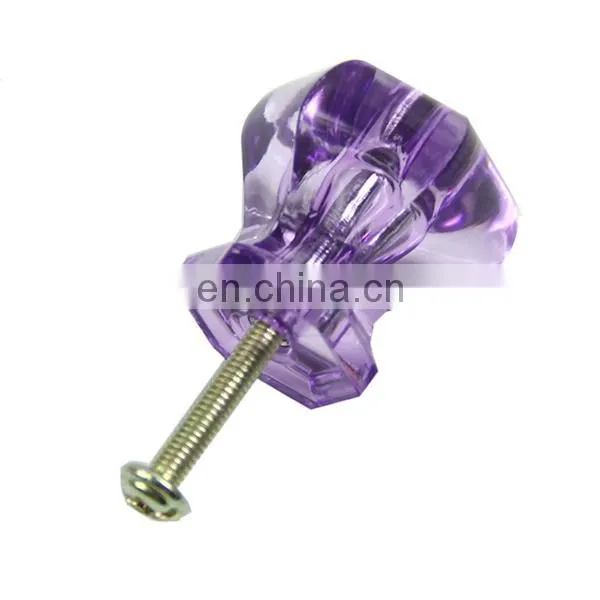 luxury purple acrylic crystal rhinestone furniture handles