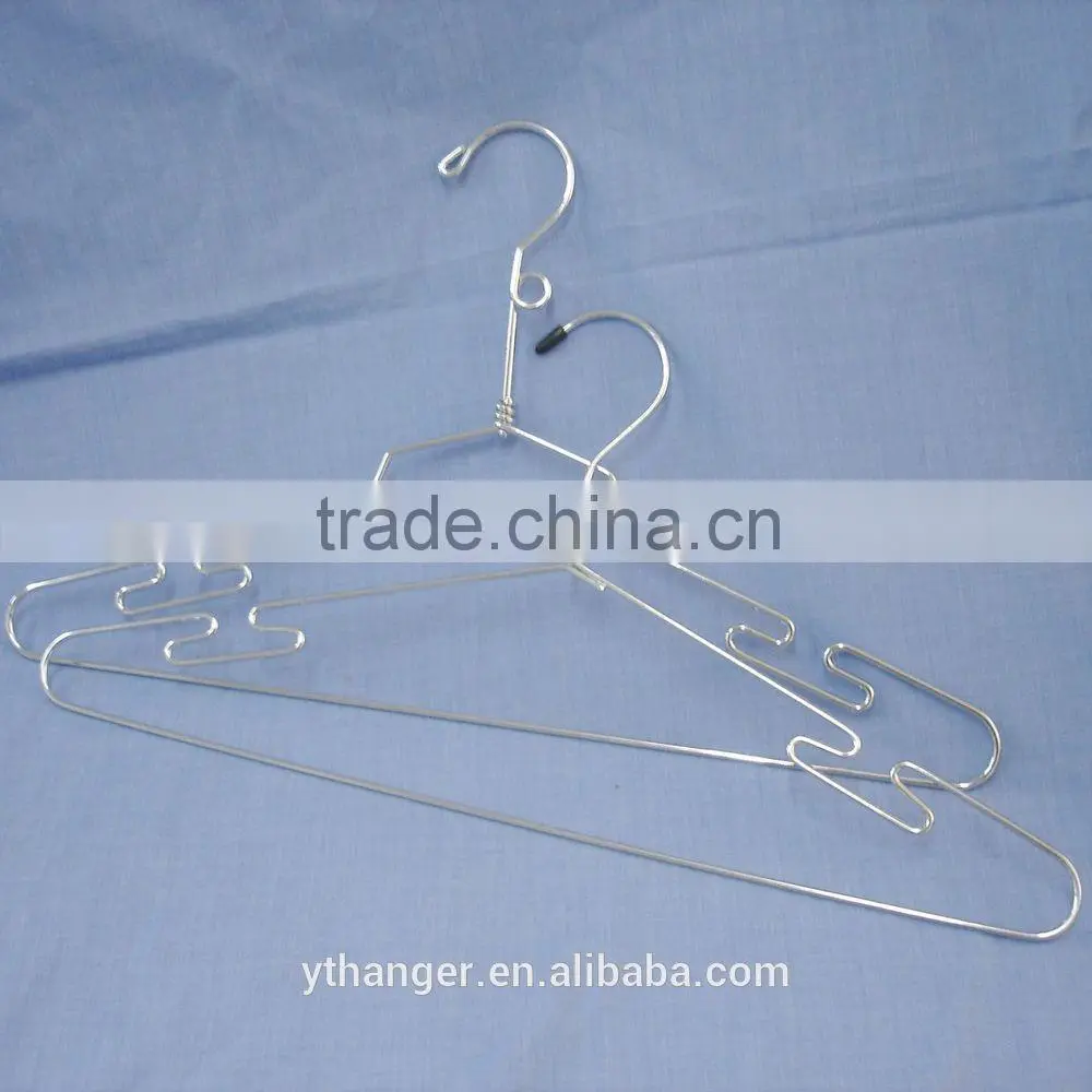 MH-YT-003 silver colored metal wire hanger for wet clothes
