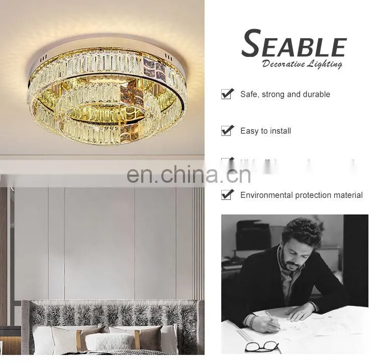 Luxury Style Interior Decoration Dining Room Living Room Modern Crystal LED Ceiling Lamp