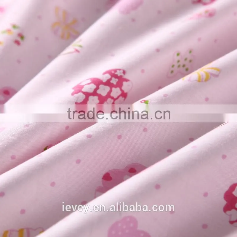 Ievey 13372 pure cotton reactive printed light pink feather printed bedding set