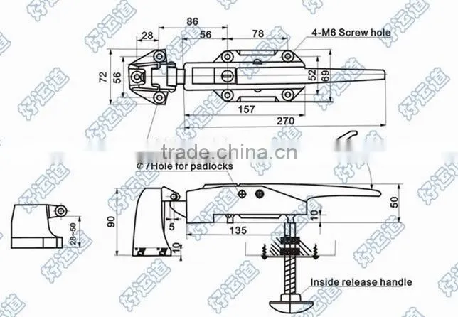 09118 Refrigerated Trailer Fastener C/W Push Rod