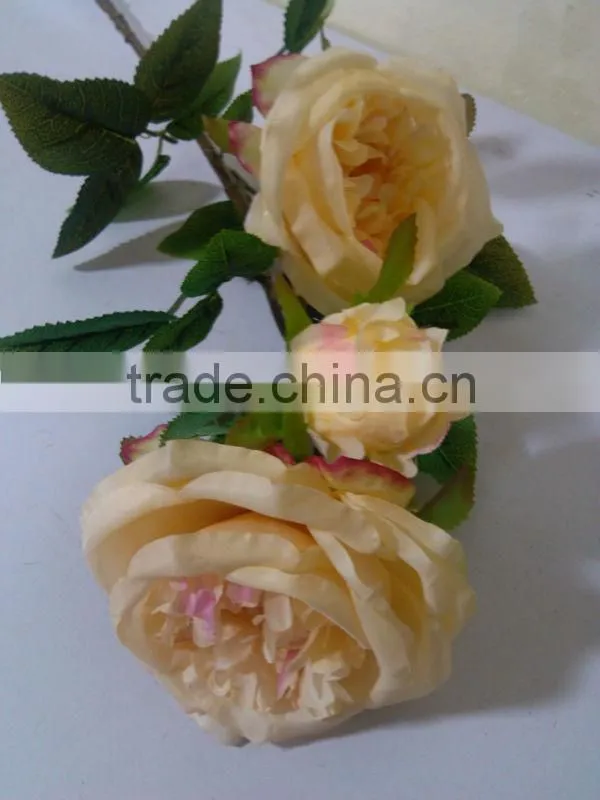 Artificial three heads blossom rose