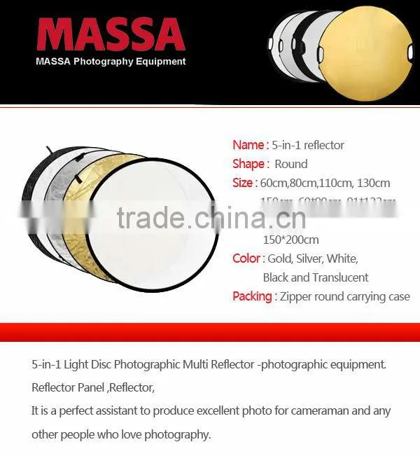 43'' 110cm 5 in 1 Foldable Photography Collapsible Reflector