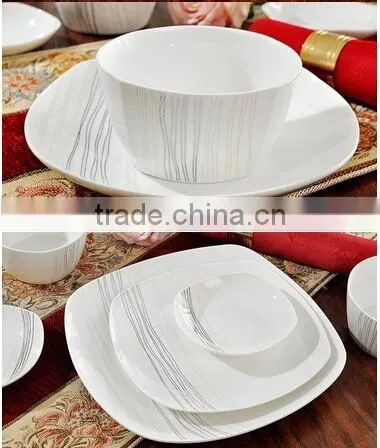 56 pcs lastest design household antique porcelain dinner plate set