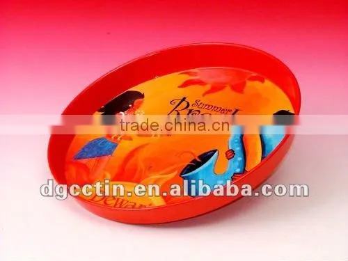 Nescafe tin tray round