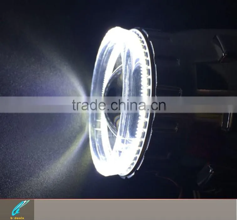2.5 inch H1 H7 H4 hid projector lens with yellow white colors smd angel eyes