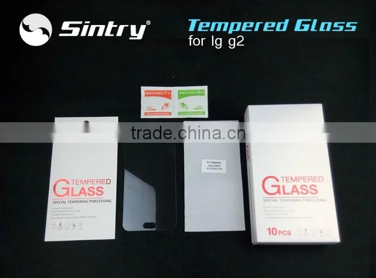 2016 No watermark tempered glass screen protector 5.2inch 0.3mm 9h 2.5D tempered glass screen protector for lg g2