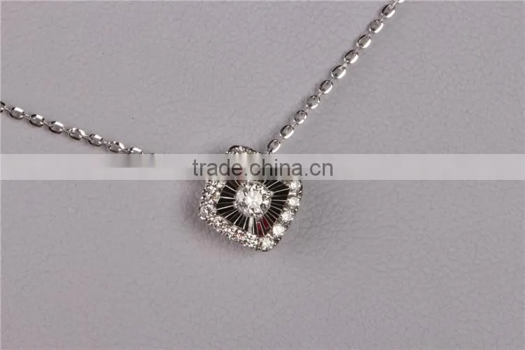Factory handdcrafted custom sparkle design silverengagement necklace set