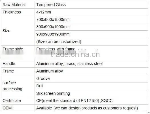 Hot sale 10mm glass shower door