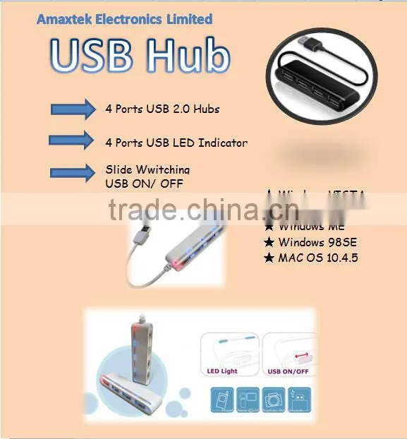 Amaxtek OEM USB Hub Charger with 4 USB 2.0 port