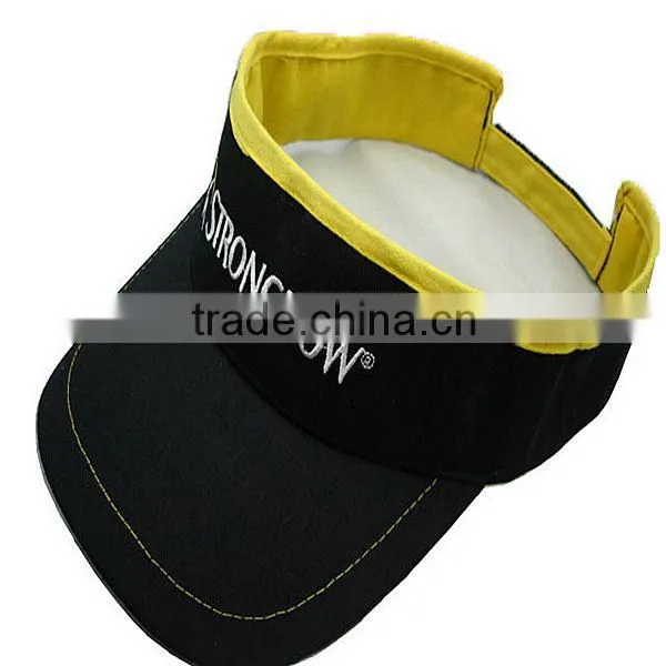 Custom cotton embroidery sun visor