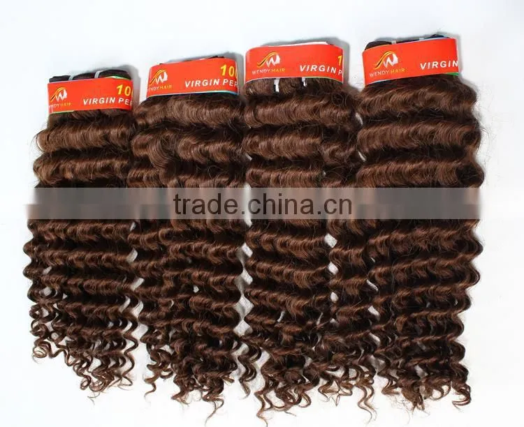DEEP CURL 5a top grade real virgin peruvian hair for trade show