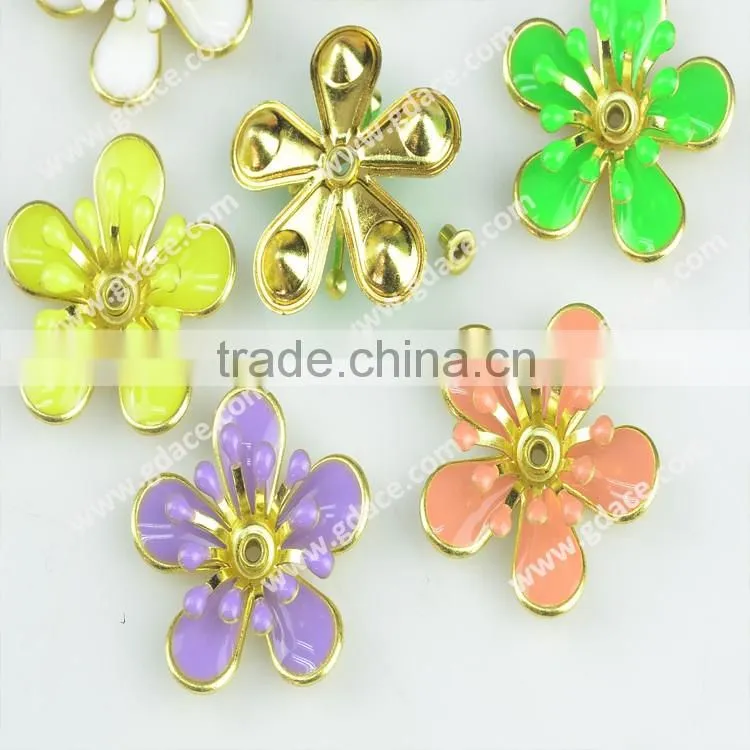 China factory direct sale metal craft flower parts for leather