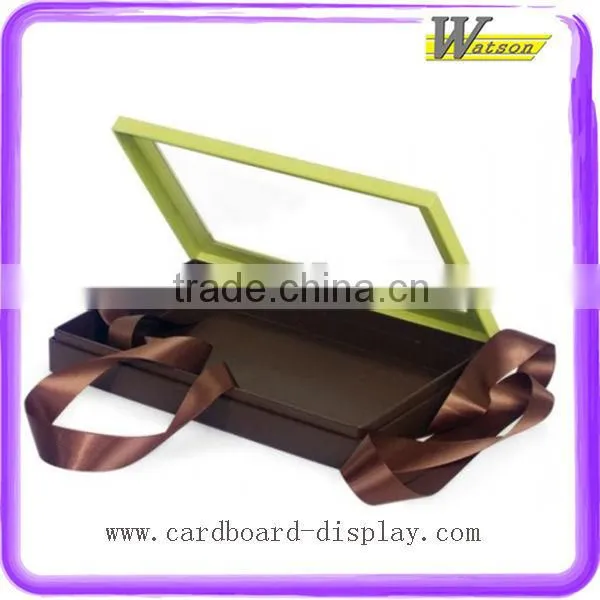 Clearly PVC window paperboard packaging box with cotton handle