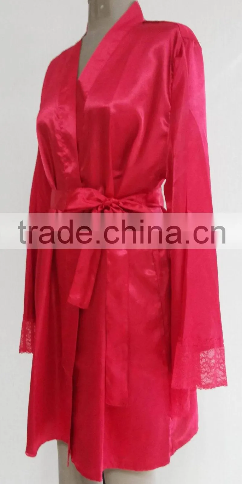 comfortable women pajams for red satin lace nightdress