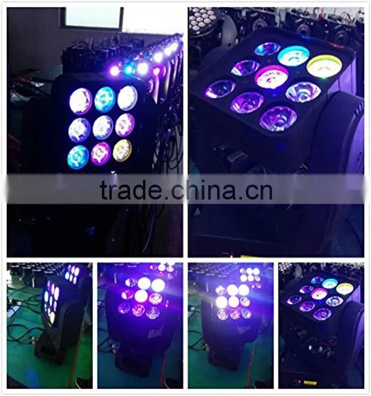 cheap 9pcs 3*3 4 in 1 led matrix moving head beam stage light