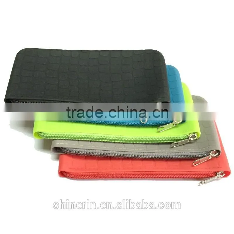 Surface Leather Shape Wallet Purse Lady's Clutch Zipper Pouch Fashion Silicone Bag