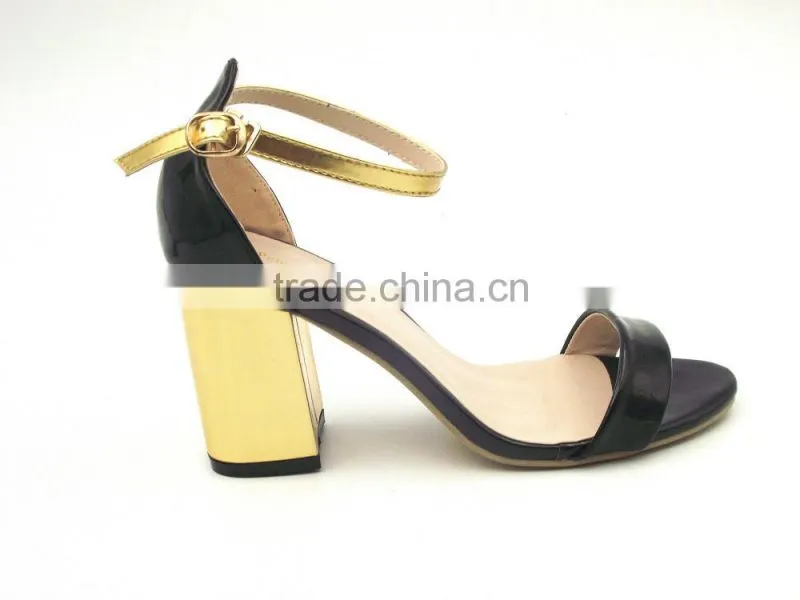 new thick middle heel shining women summer shoes