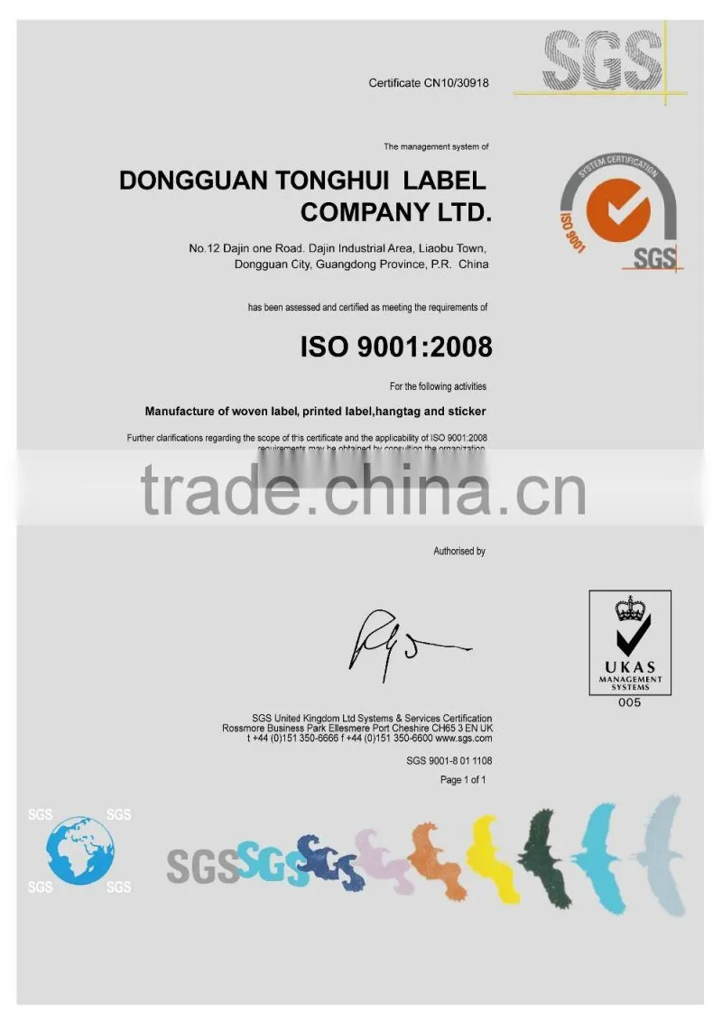 custom good quality side fold laundry label for garment