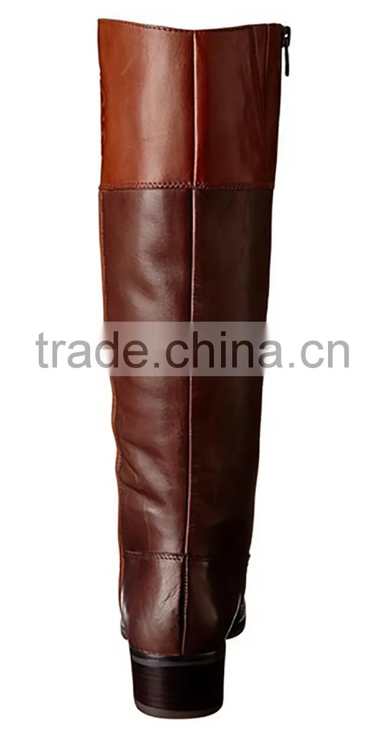 new model high heel rubber leather boots for women