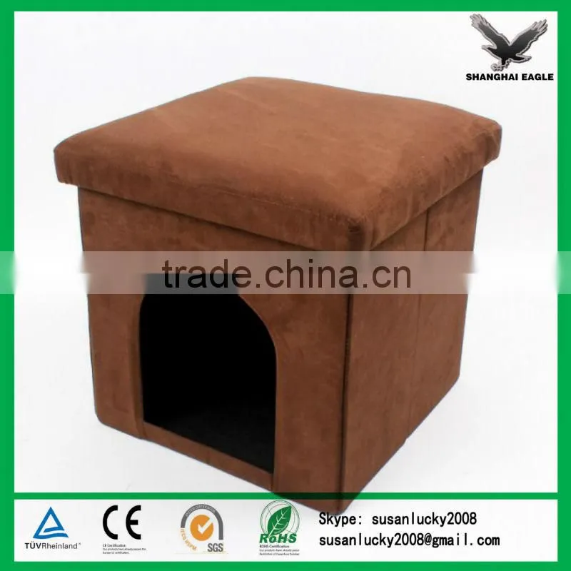 High Quality Velvet Fabric Foldable Storage Stool (diectly from factory)