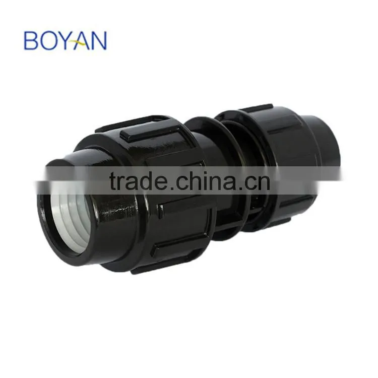 China Manufacturer plastic compression pipe fitting black pp compression reducer