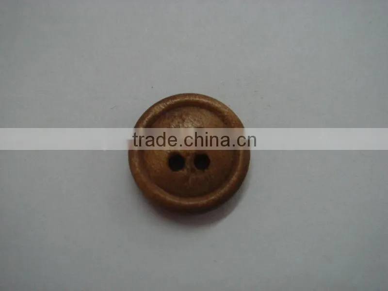 13mm painted brow 4 holes natural wood button