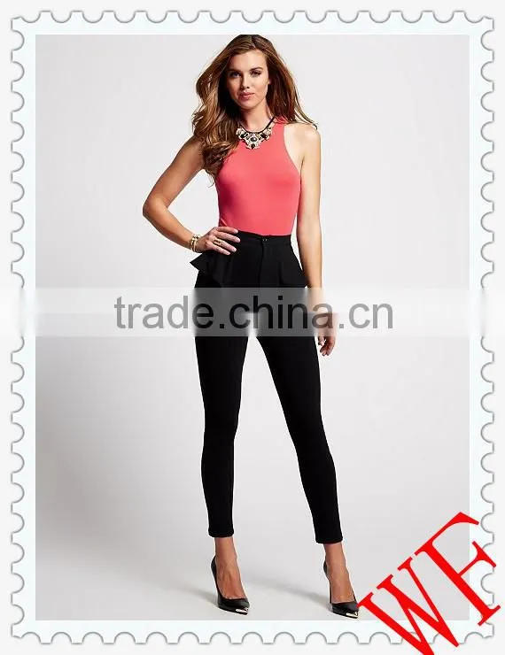 Hot! New Fancy Design Trousers Ladies Fashion Peplum Pants High waist leggings